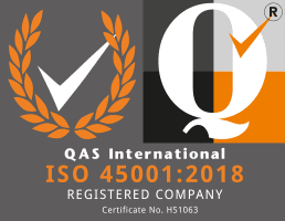 QAS International registered company logo - ISO 45001:2018